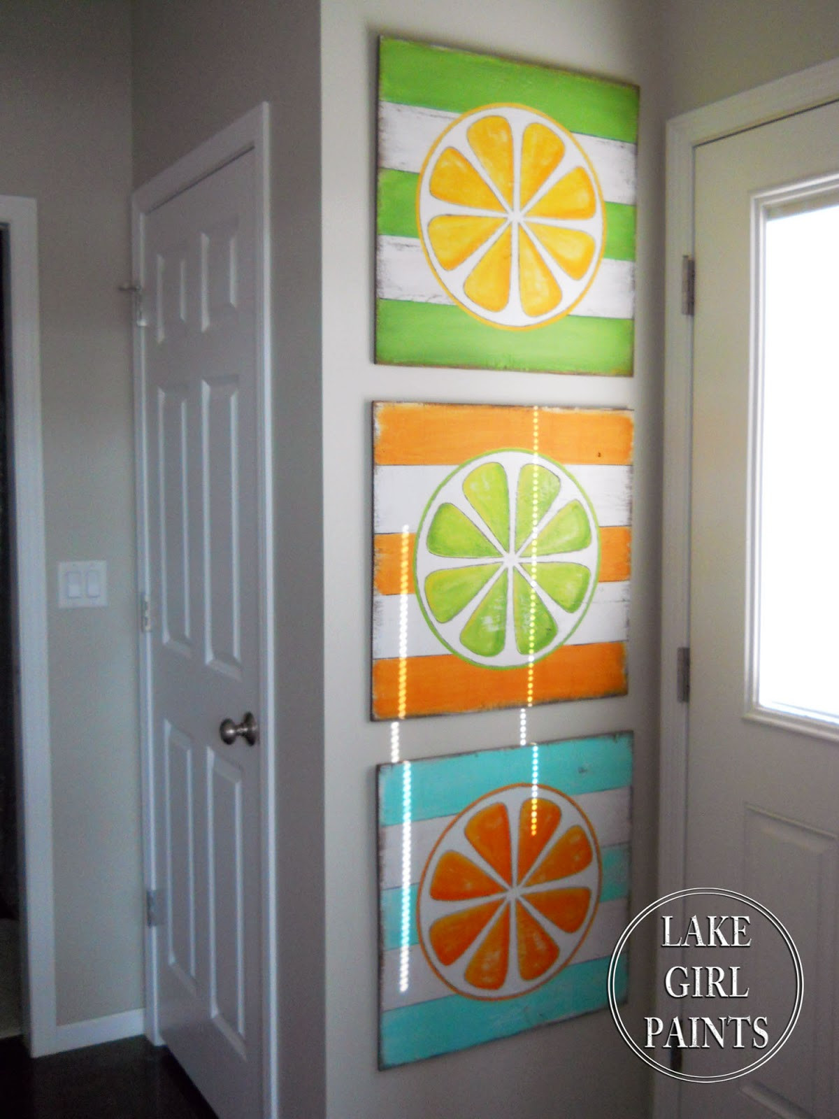 Best ideas about Diy Wall Art
. Save or Pin Lake Girl Paints DIY Wall Art Citrus Stripes Now.