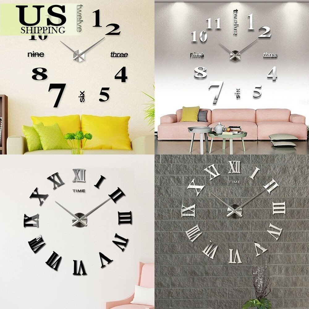 Best ideas about DIY Wall Clock Kits
. Save or Pin Modern DIY Wall Clock Kit 3D Mirror Surface Sticker Now.