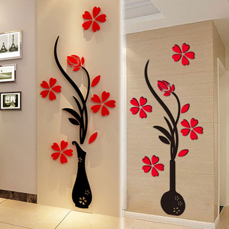 Best ideas about DIY Wall Decal
. Save or Pin 3D Vase Flower DIY Mirror Wall Decals Stickers Art Home Now.