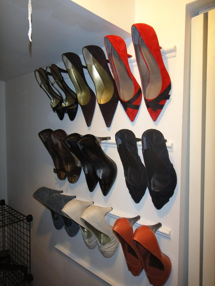 Best ideas about DIY Wall Mounted Shoe Rack
. Save or Pin Molding = Shoe rack Now.