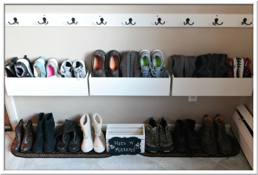 Best ideas about DIY Wall Mounted Shoe Rack
. Save or Pin 3 Garnets & 2 Sapphires Easy DIY Wall Mounted Shoe Organizer Now.