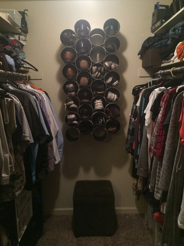 Best ideas about DIY Wall Shoe Rack
. Save or Pin DIY PVC Wall Mounted Closet Shoe Rack Now.