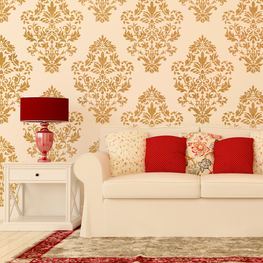 Best ideas about DIY Wallpaper Stencil
. Save or Pin Damask Wall stencil pattern Ludovica for DIY Home decor Now.