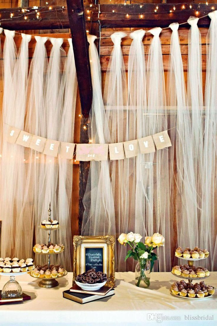 Best ideas about DIY Wedding Backdrop
. Save or Pin Easy DIY tulle buffet backdrop wedding decoration Now.