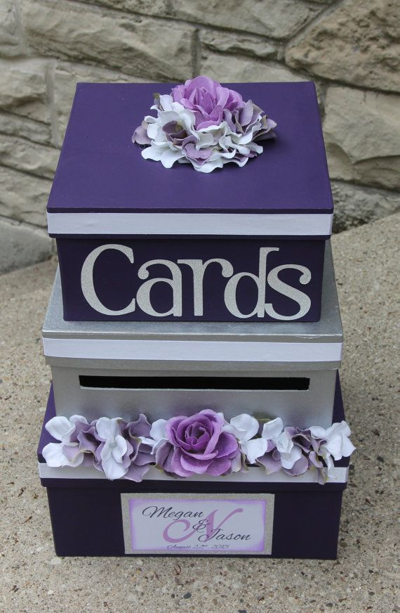 Best ideas about DIY Wedding Card Box Ideas
. Save or Pin Wedding Card Box 3 Tier Card Holder Square Purple and Now.