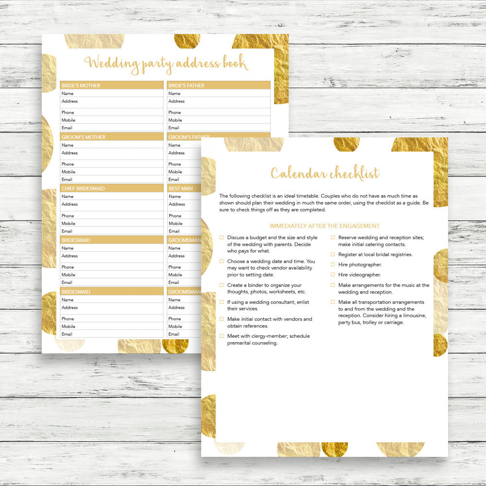 Best ideas about DIY Wedding Checklist
. Save or Pin Gold wedding planner DIY wedding binder Gold wedding Now.