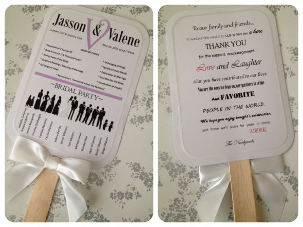 Best ideas about DIY Wedding Fan
. Save or Pin My DIY bridal party silhouette program paddle fans Now.