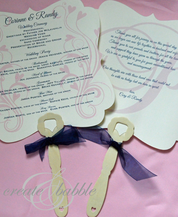 Best ideas about DIY Wedding Fan
. Save or Pin DIY Wedding Programs Create and Babble Now.
