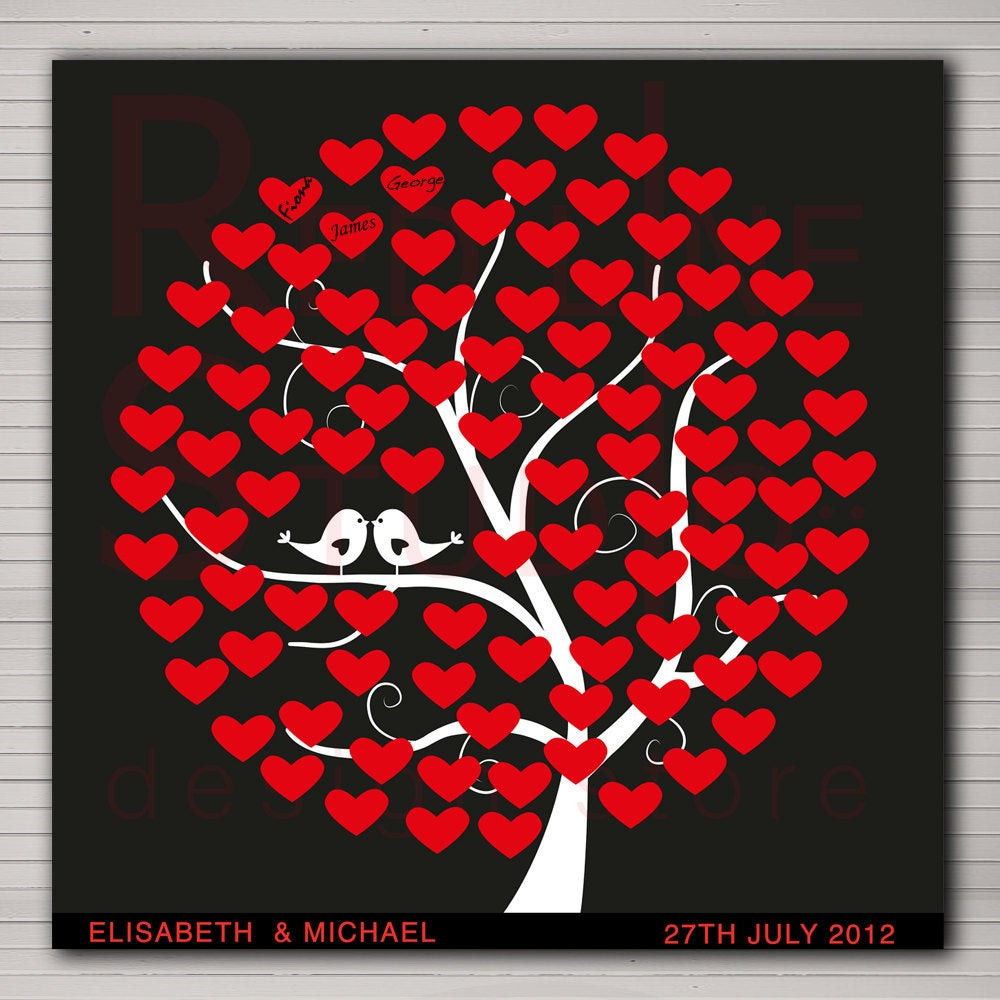 Best ideas about DIY Wedding Guest Book Alternatives
. Save or Pin DIY PRINTABLE wedding alternative guest book 100 hearts Tree Now.