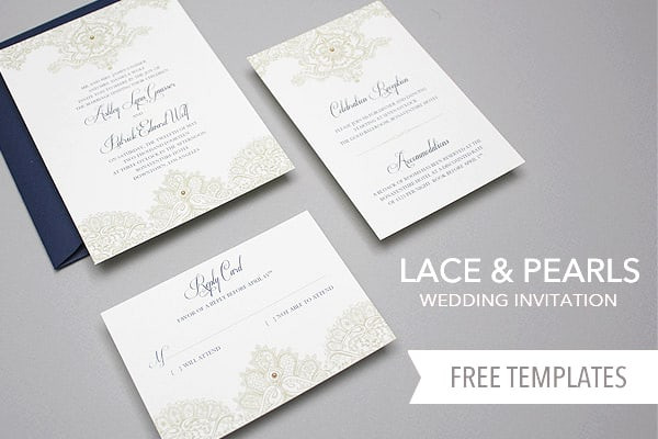 Best ideas about DIY Wedding Invitation Templates
. Save or Pin Free Template Lace & Pearls Wedding Invitation Set Yes Now.