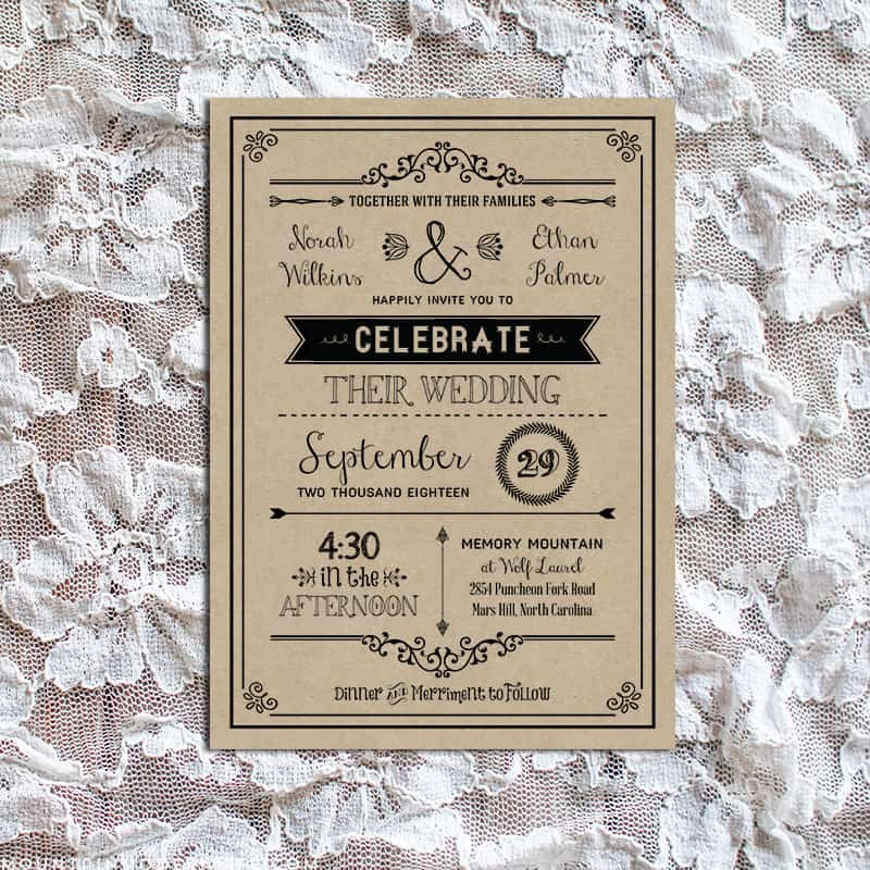 Best ideas about DIY Wedding Invitation Templates
. Save or Pin Vintage Rustic DIY Wedding Invitation Template Now.