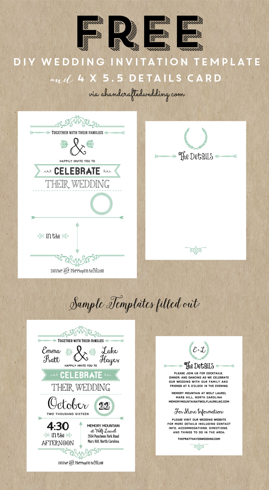 Best ideas about DIY Wedding Invitation Templates
. Save or Pin Best 25 Free wedding invitation templates ideas on Now.