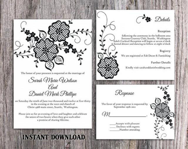 Best ideas about DIY Wedding Invitation Templates
. Save or Pin DIY Lace Wedding Invitation Template Set Editable Word Now.