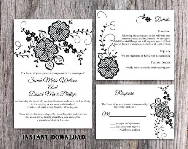 Best ideas about DIY Wedding Invitations Templates
. Save or Pin DIY Lace Wedding Invitation Template Set Editable Word Now.