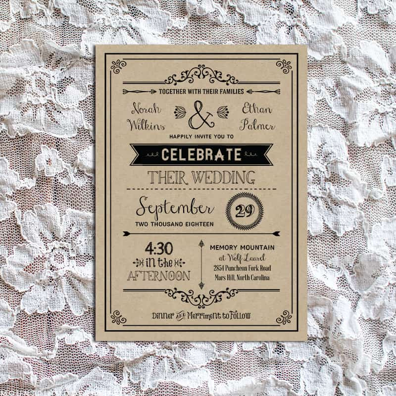 Best ideas about DIY Wedding Invite Templates
. Save or Pin Vintage Rustic DIY Wedding Invitation Template Now.