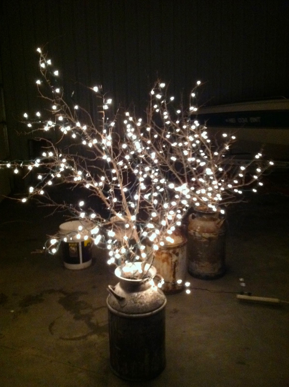 Best ideas about DIY Wedding Lighting
. Save or Pin DIY Why Spend More Milk cans branches white lights Now.