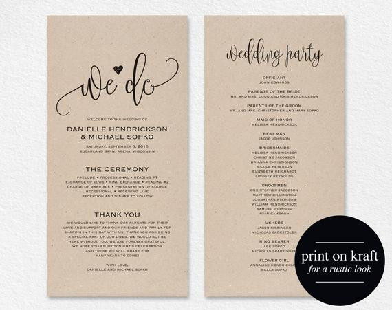 Best ideas about DIY Wedding Program Template
. Save or Pin Wedding Program Template Wedding Program Printable We Do Now.