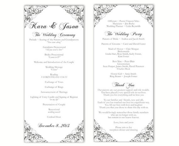 Best ideas about DIY Wedding Program Template
. Save or Pin Wedding Program Template DIY Editable Word File Instant Now.