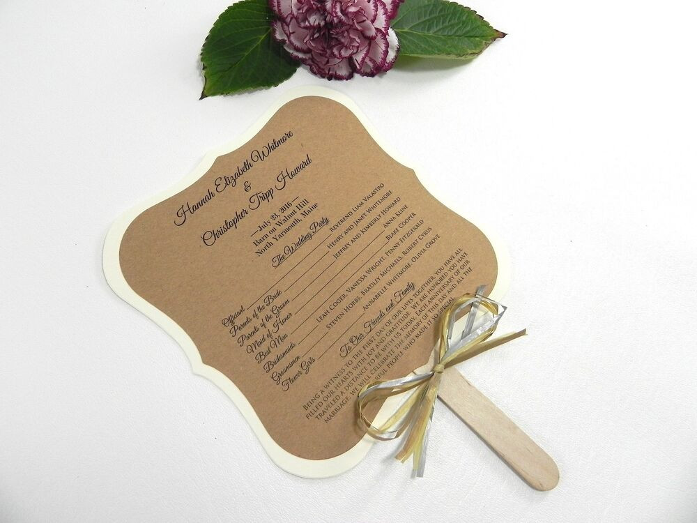 Best ideas about DIY Wedding Programs Fan
. Save or Pin DIY KIT Custom Rustic Wedding Program Fans Personalized Now.