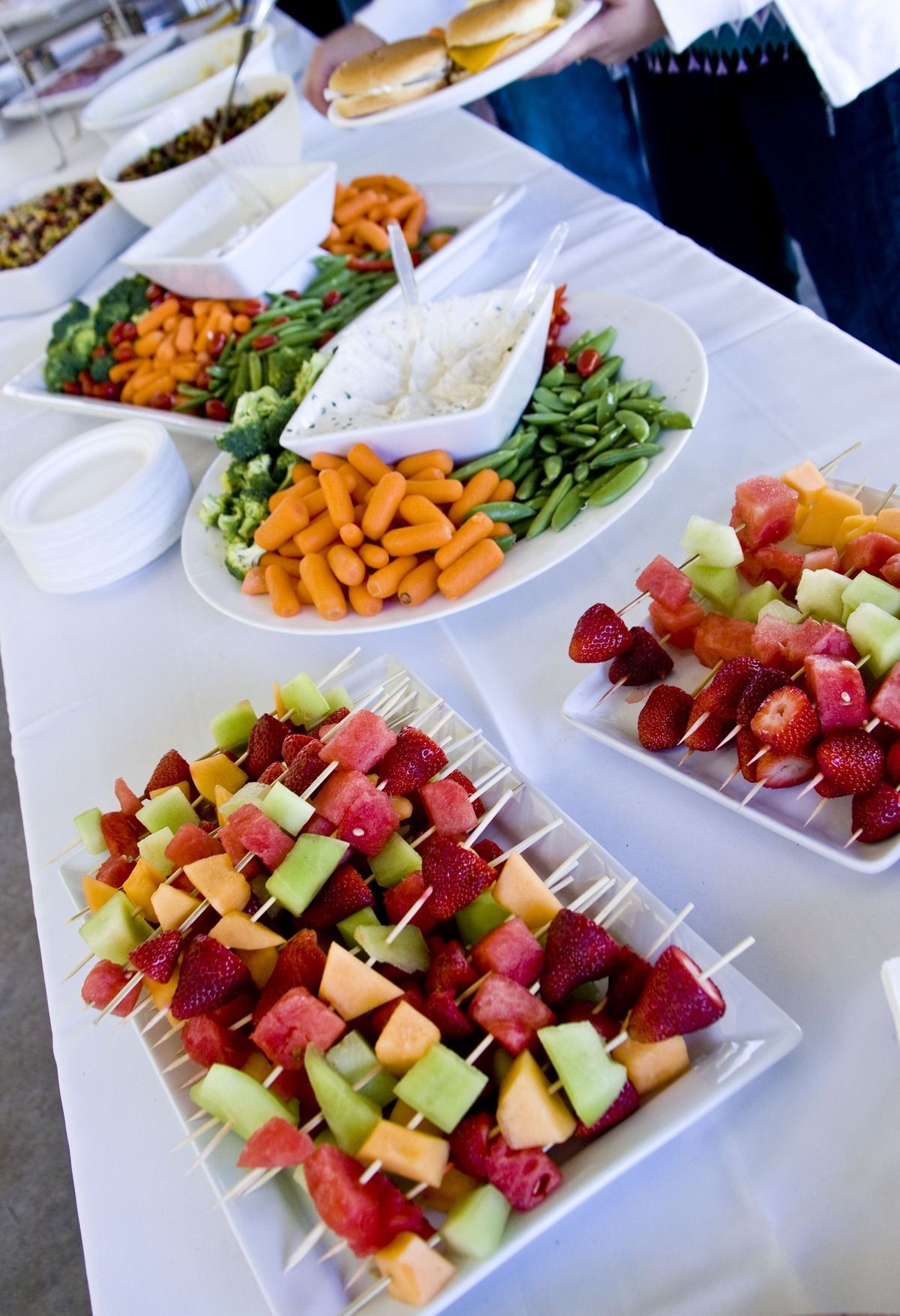 Best ideas about DIY Wedding Reception Food
. Save or Pin veggie trays like this and fruit kabobs for the wedding Now.