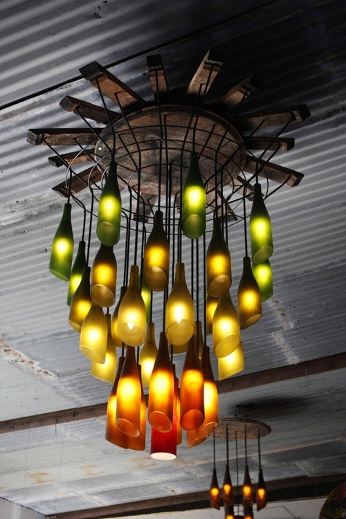 Best ideas about DIY Wine Bottle Chandelier
. Save or Pin Interior Attack DIY Recycled Light Pendants Now.