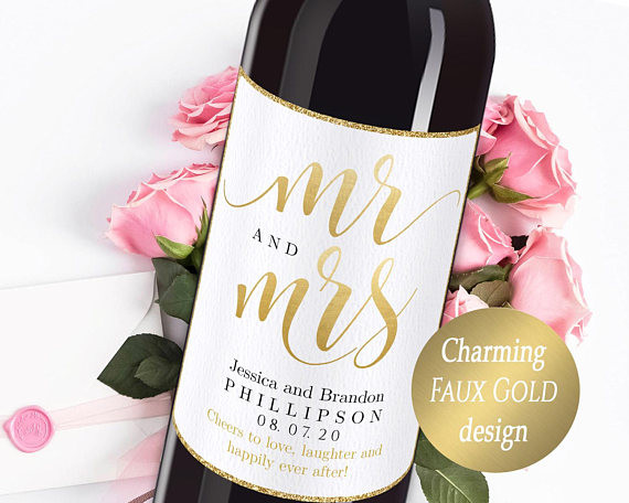 Best ideas about DIY Wine Bottle Labels
. Save or Pin DIY Wedding Wine Labels Wine Bottle Label Faux Gold Wedding Now.