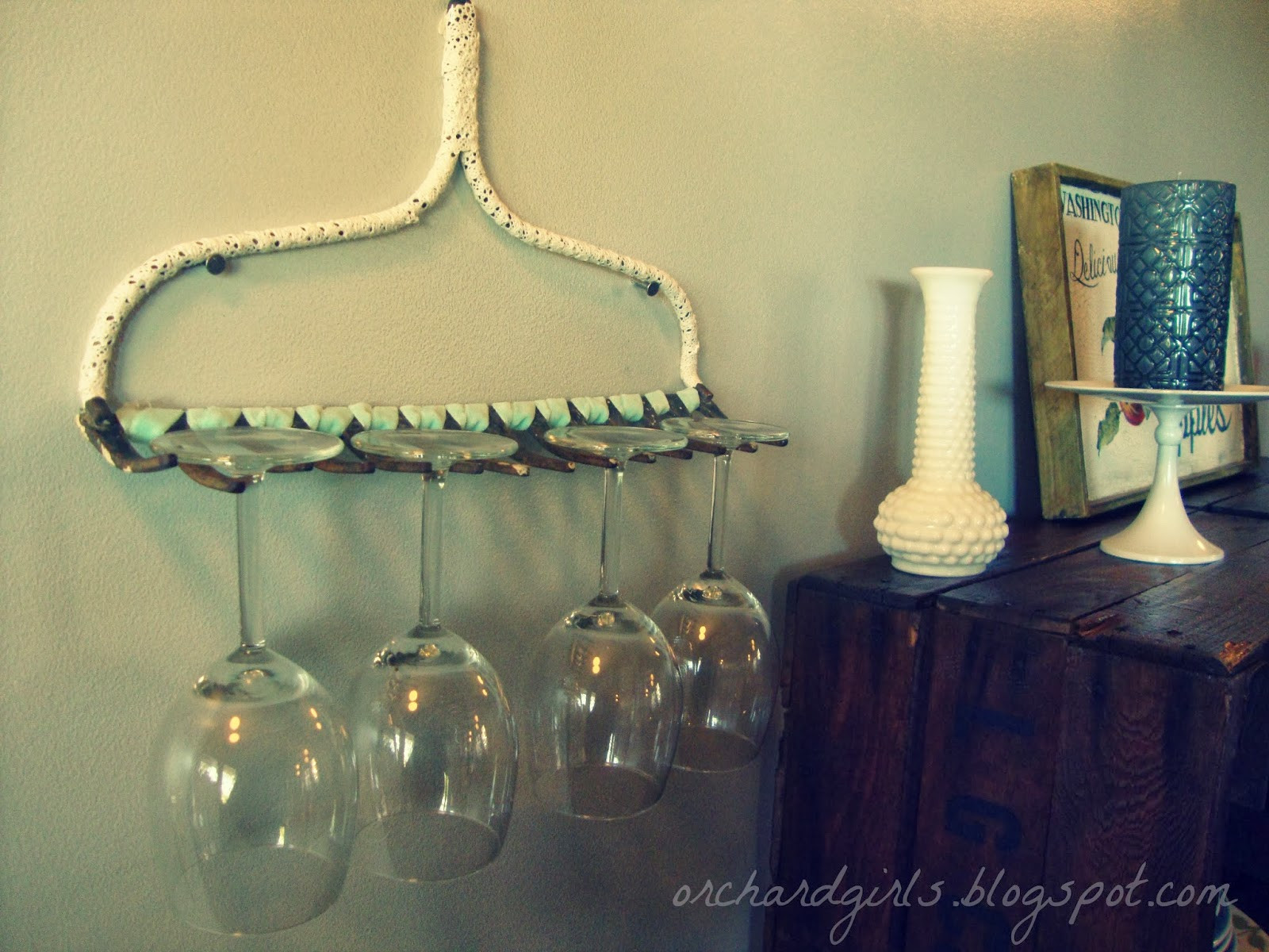 Best ideas about DIY Wine Glass Holder
. Save or Pin Orchard Girls Thrifty Thursday DIY Wine Glass Rack Now.