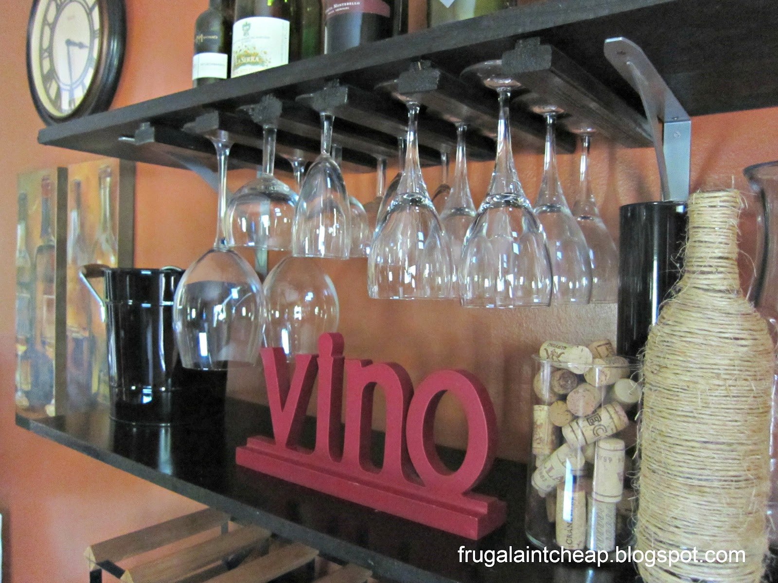 Best ideas about DIY Wine Glass Holder
. Save or Pin Frugal Ain t Cheap DIY wine glass rack Now.