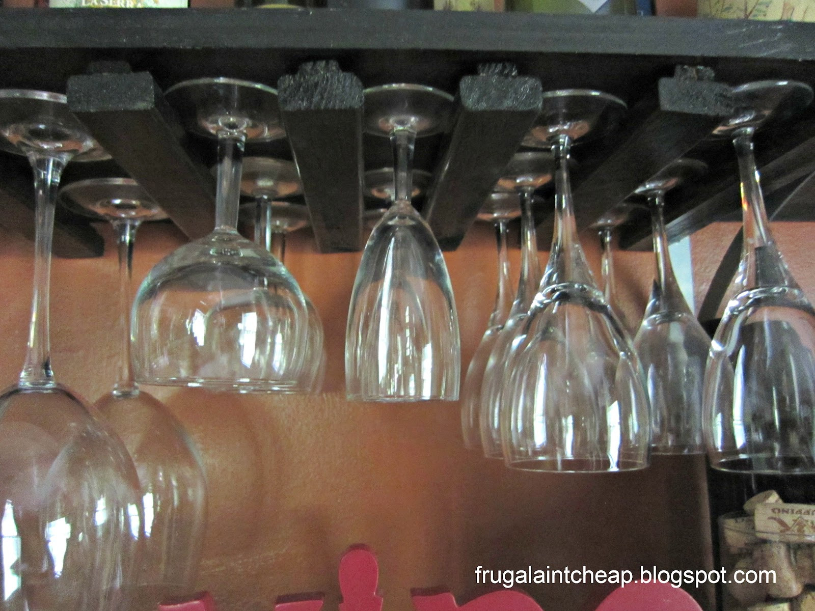 Best ideas about DIY Wine Glass Holder
. Save or Pin Frugal Ain t Cheap DIY wine glass rack Now.