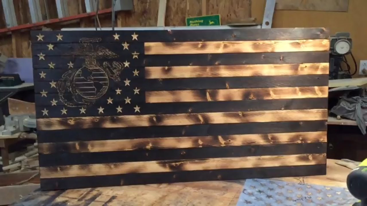 Best ideas about DIY Wood Burned American Flag
. Save or Pin DIY Wooden Rustic American Marine Flag Now.