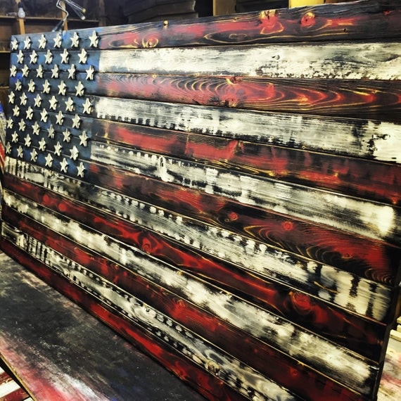 Best ideas about DIY Wood Burned American Flag
. Save or Pin Distressed Rustic Wooden American Flag 4 Burnt Effect Now.