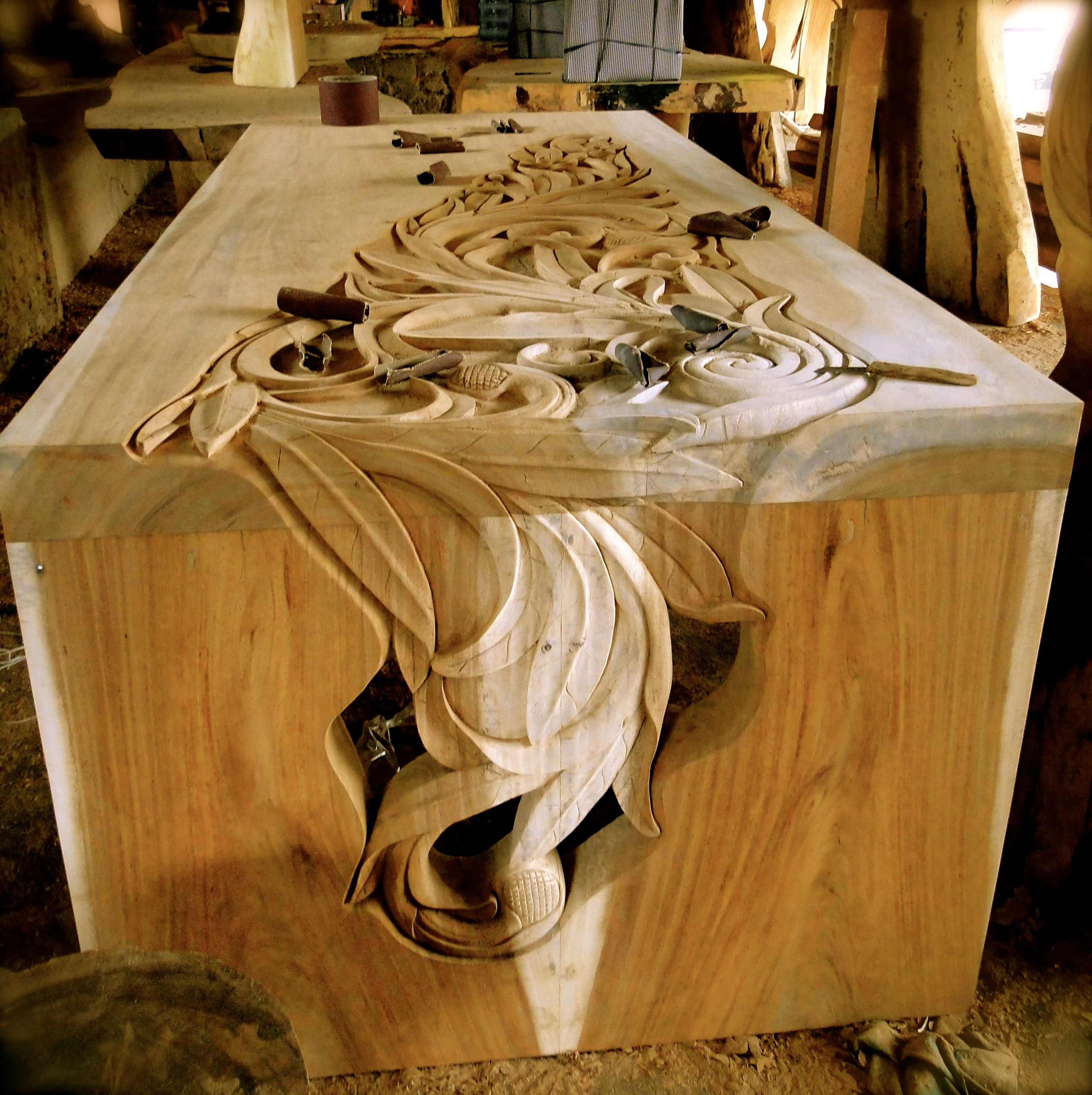 Best ideas about DIY Wood Carving
. Save or Pin Incredible craftsmanship in Bali Hand carved table A Now.