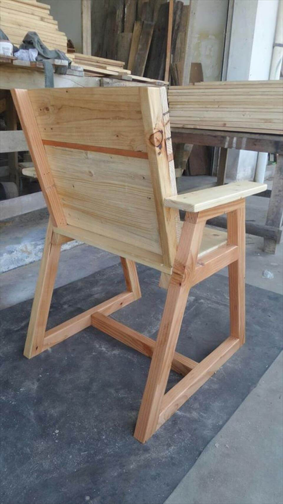 Best ideas about DIY Wood Chairs
. Save or Pin Pallet Chair with Trapezoid Legs Now.