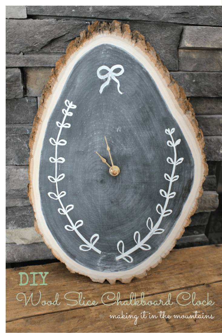 Best ideas about DIY Wood Clock
. Save or Pin November DIY Challenge Wood Slice Chalkboard Clock Now.