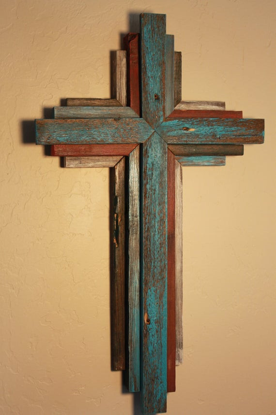 Best ideas about DIY Wood Crosses
. Save or Pin Wooden Rustic Cross 24" tall multi color Reclaimed Wood Now.