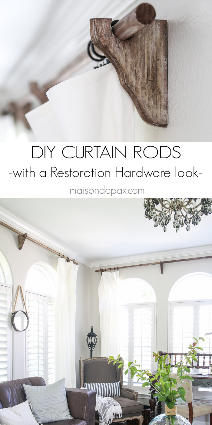 Best ideas about DIY Wood Curtain Rod
. Save or Pin DIY Curtain Rods Restoration Hardware Inspired Maison Now.