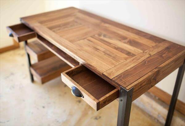 Best ideas about DIY Wood Desk
. Save or Pin Pallet Desk with Drawers and shelves Now.