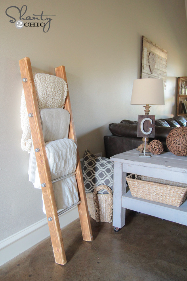 Best ideas about DIY Wood Ladder
. Save or Pin DIY Wood and Metal Pipe Blanket Ladder Shanty 2 Chic Now.