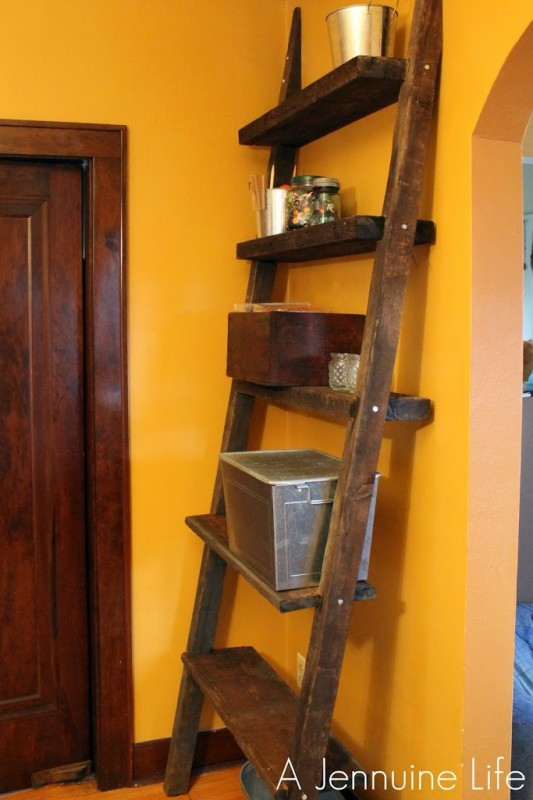 Best ideas about DIY Wood Ladder
. Save or Pin DIY Ladder Shelf From Reclaimed Wood A Jennuine Life Now.