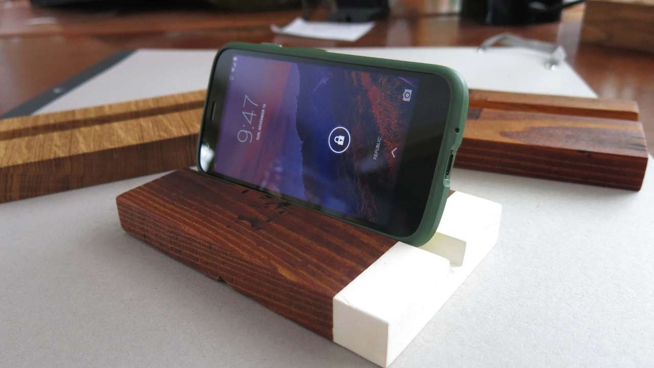 Best ideas about DIY Wood Phone Stand
. Save or Pin How To Make A Simple And Sleek Wooden Phone Stand DIY Now.