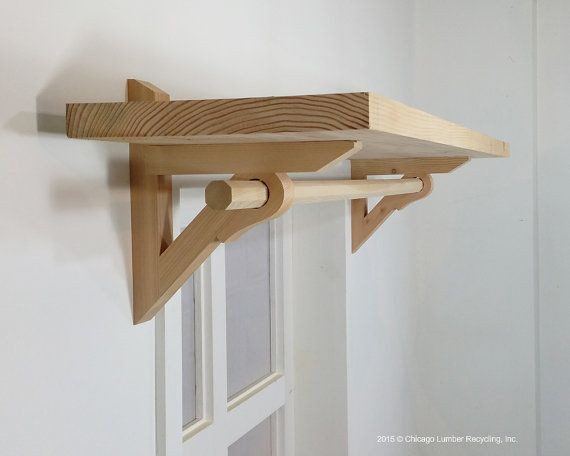 Best ideas about DIY Wood Shelf Brackets
. Save or Pin Shelf Bracket Support With Curtain Drapery Rod Holder Now.