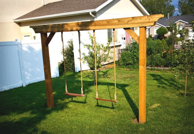 Best ideas about DIY Wood Swing Set Plans
. Save or Pin DIY Swing Set 5 Ways to Make Your Own Bob Vila Now.