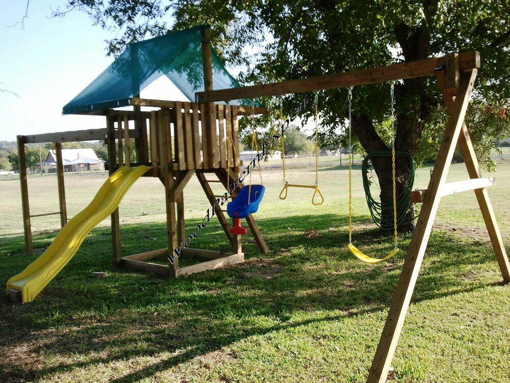 Best ideas about DIY Wood Swing Set Plans
. Save or Pin PLAY FORT SWING SET Paper Patterns BUILD WOOD PLAY GROUND Now.