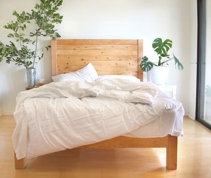 Best ideas about DIY Wooden Bed Frame
. Save or Pin DIY Bed Frame and Wood Headboard A Piece Rainbow Now.