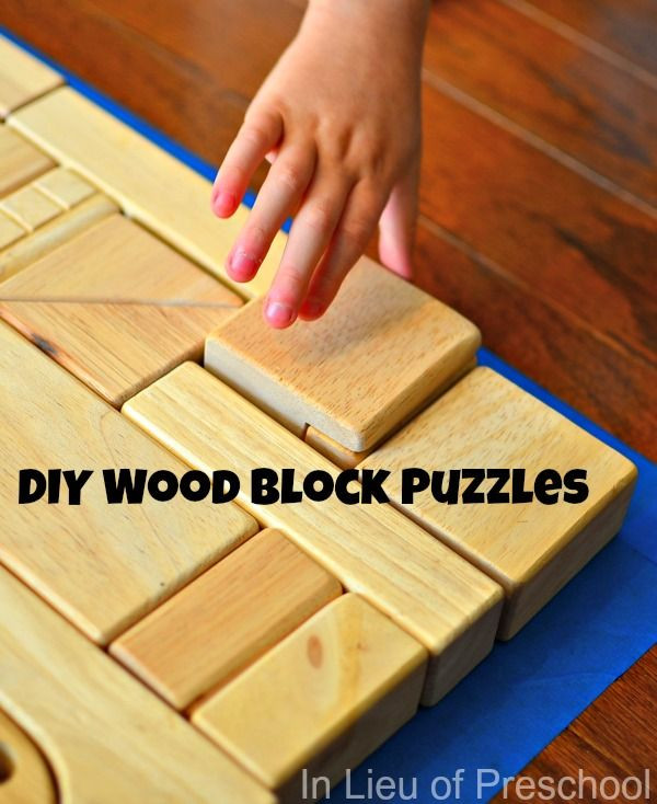 Best ideas about DIY Wooden Blocks
. Save or Pin DIY wood block puzzles for kids put painters tape down Now.