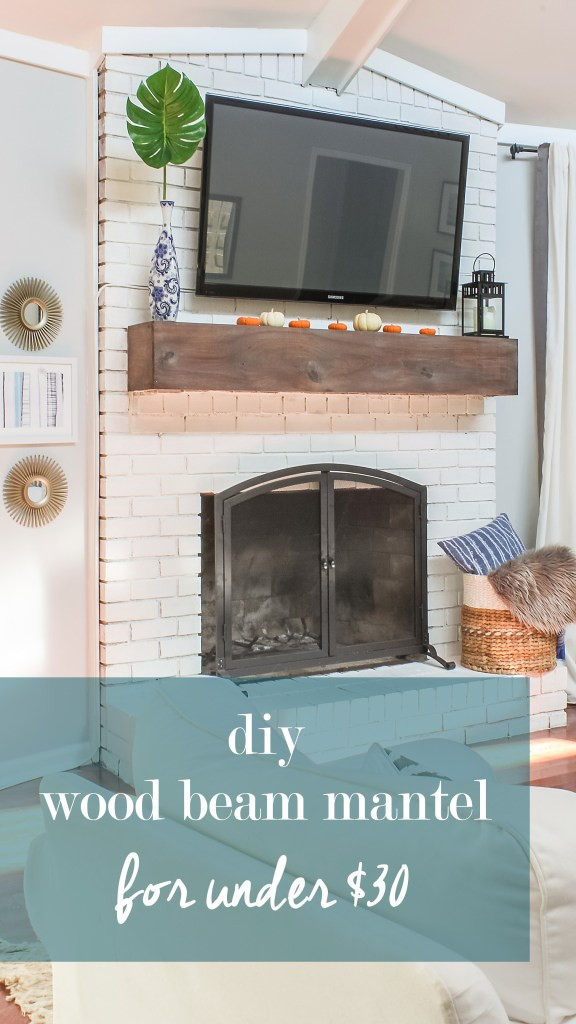 Best ideas about DIY Wooden Mantel
. Save or Pin Wood Beam Mantel DIY For Under $30 FIreplace Makeover Now.