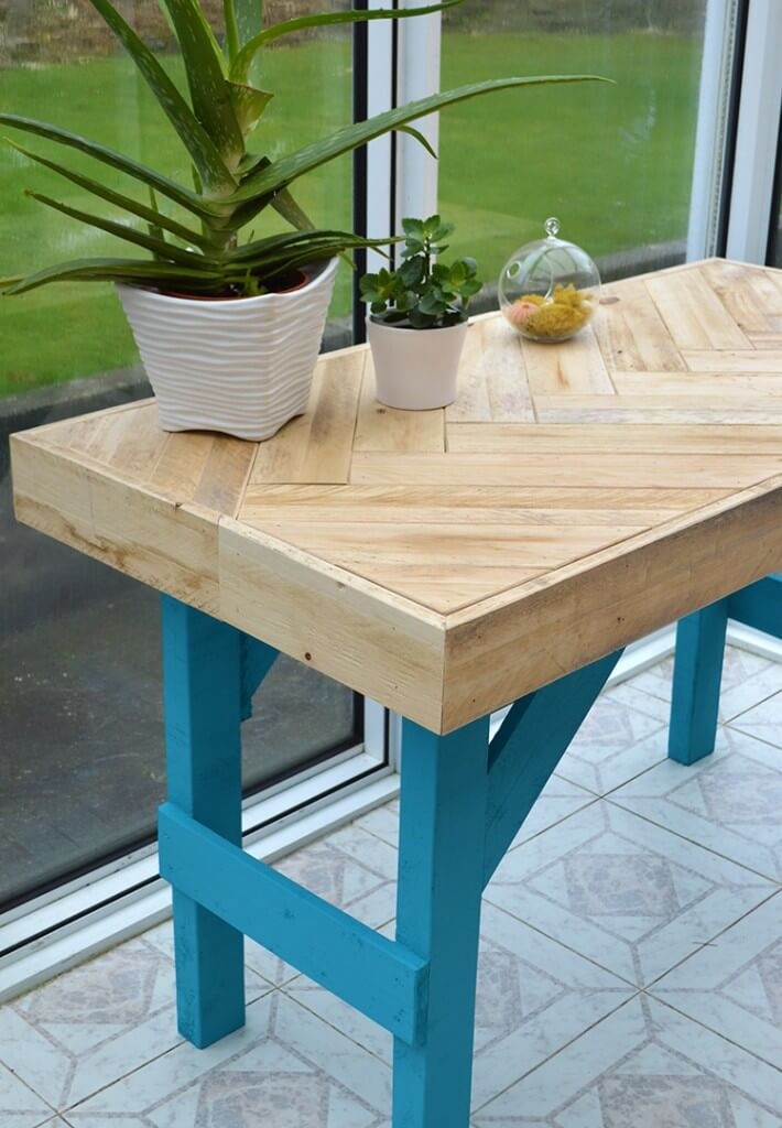 Best ideas about DIY Wooden Table
. Save or Pin DIY Wooden Table made with Pallet Wood • Lovely Greens Now.