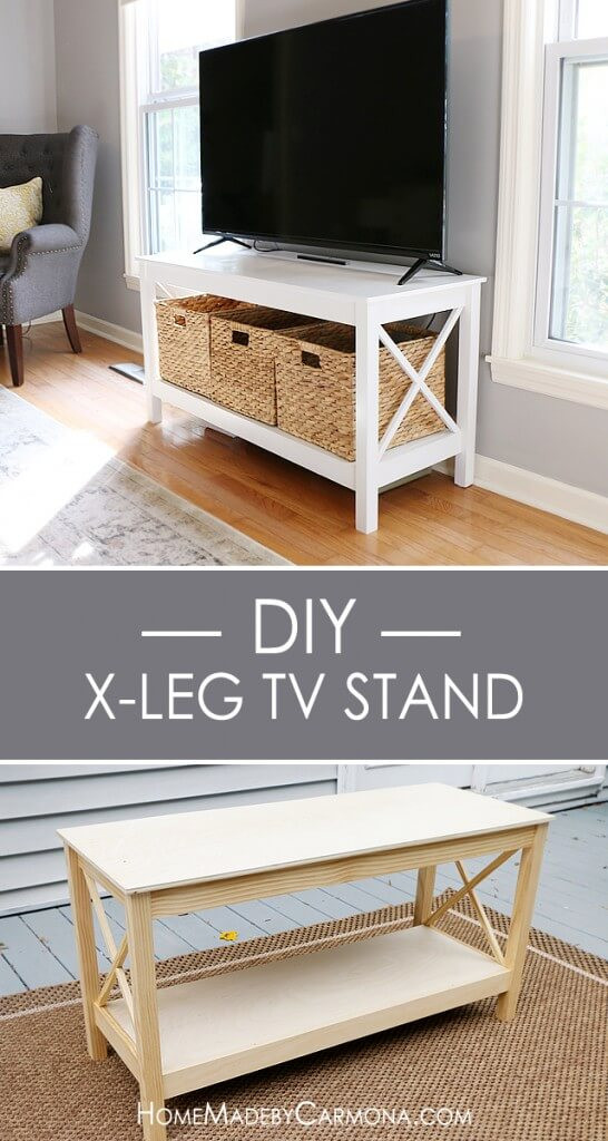 Best ideas about DIY Wooden Tv Stand
. Save or Pin DIY X Leg TV Stand Home Made By Carmona Now.