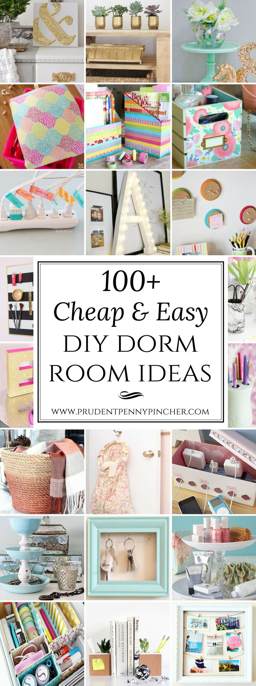 Best ideas about Dorm Room DIY
. Save or Pin 100 Cheap and Easy Dorm Room DIY Ideas Prudent Penny Pincher Now.