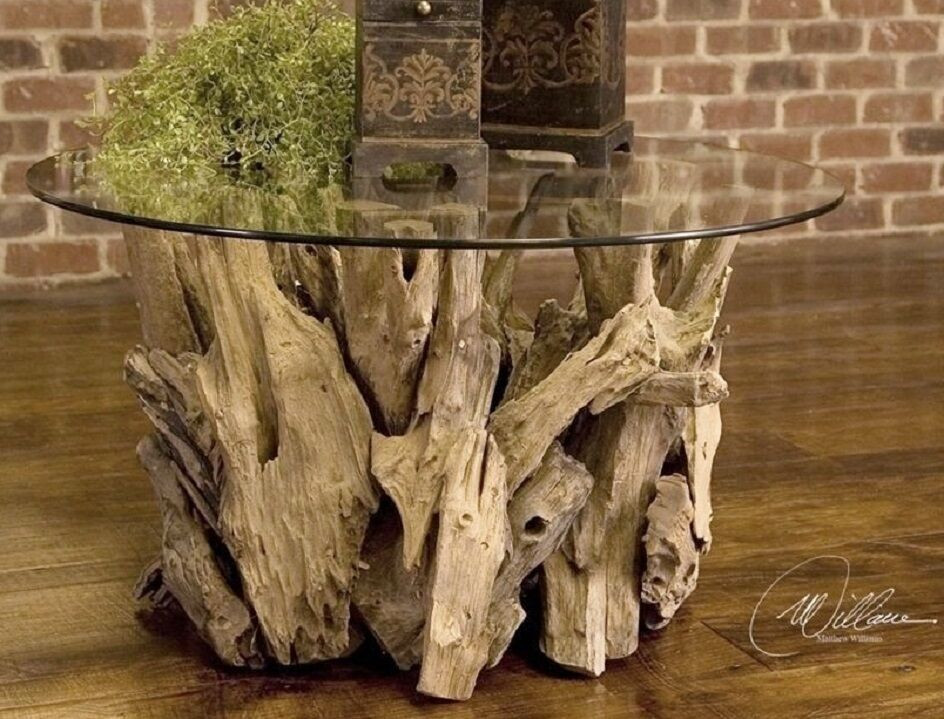Best ideas about Driftwood Coffee Table
. Save or Pin Natural Teak Driftwood Round Cocktail Coffee Table Glass Now.